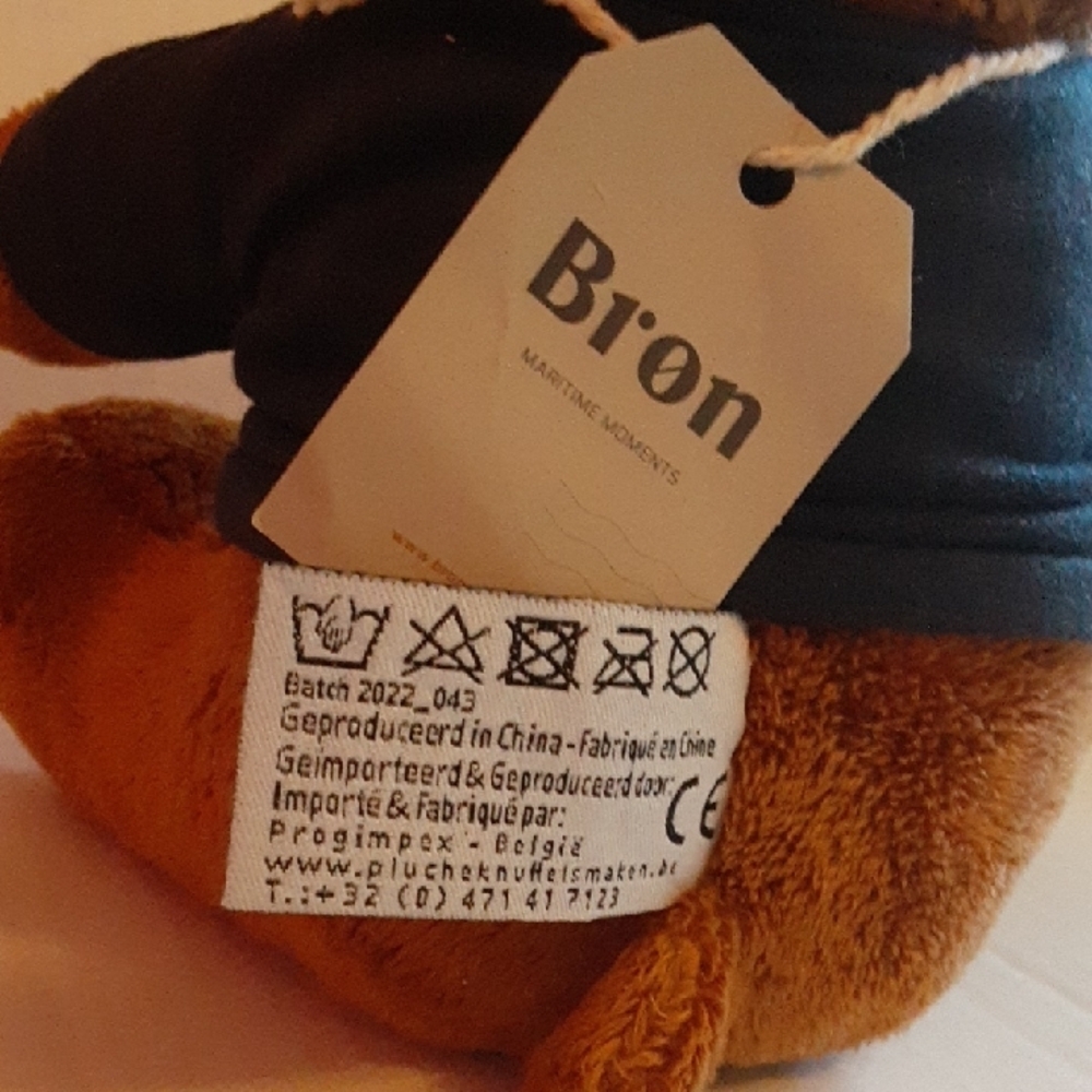 Bron MS Emerald Sailor Plush Teddy Bear - Brown and Blue